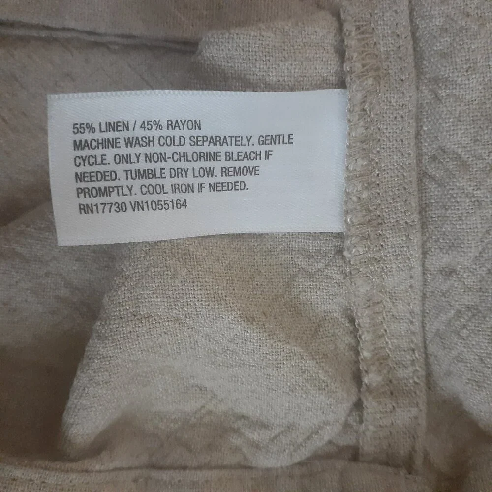 A New Day Women's Size XL Sand Beige Linen Blend Sleeveless Cropped Top - Picture 4 of 9